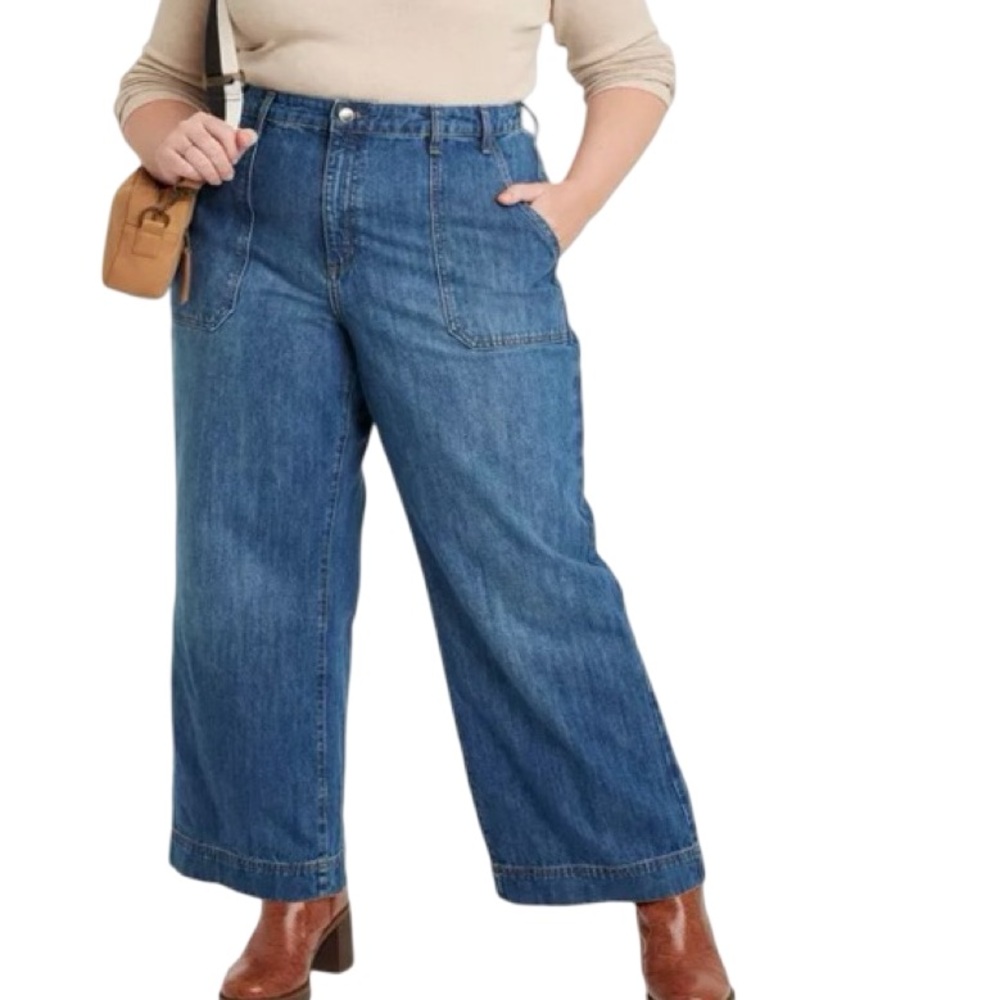 Wide Leg High Rise Jeans